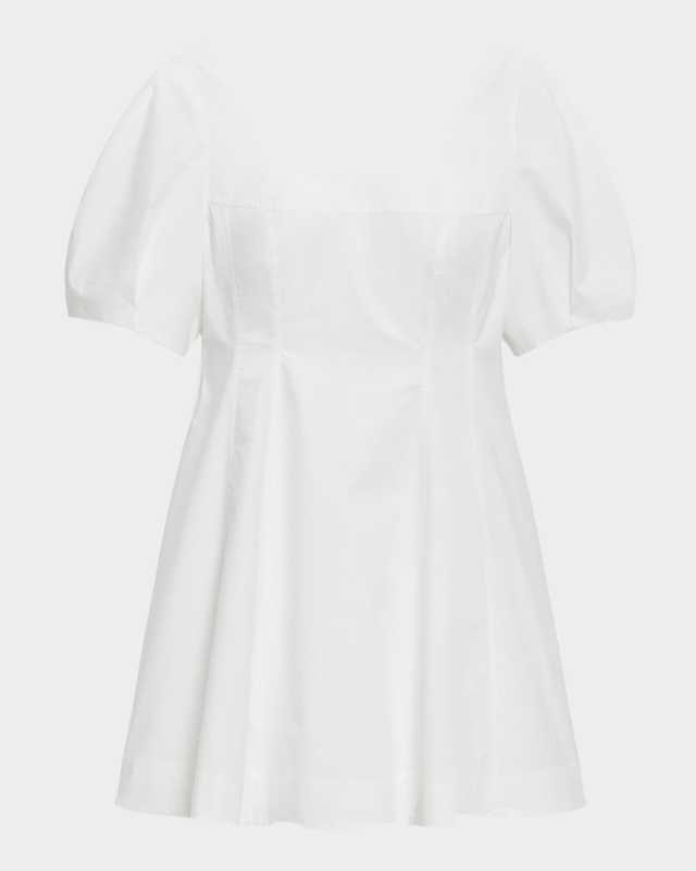 Puff-Sleeve Mini Dress
